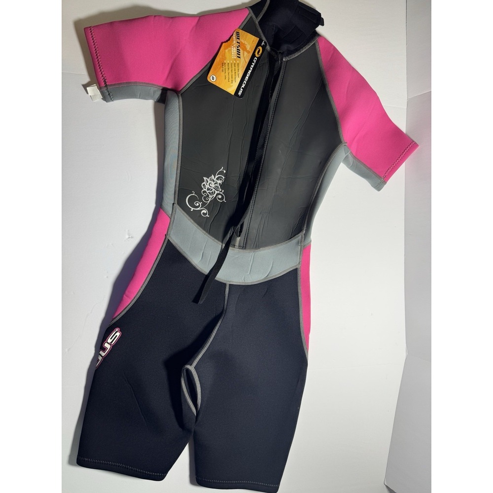 O'Rageous Womens Shorty‎ Wetsuit Pink Black Grey Neoprene Size M NWT 2AKS-01-MD9